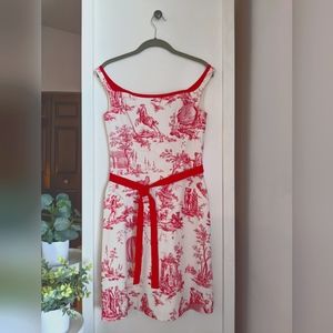 Shoshanna Lonstein red toile dress, size 8